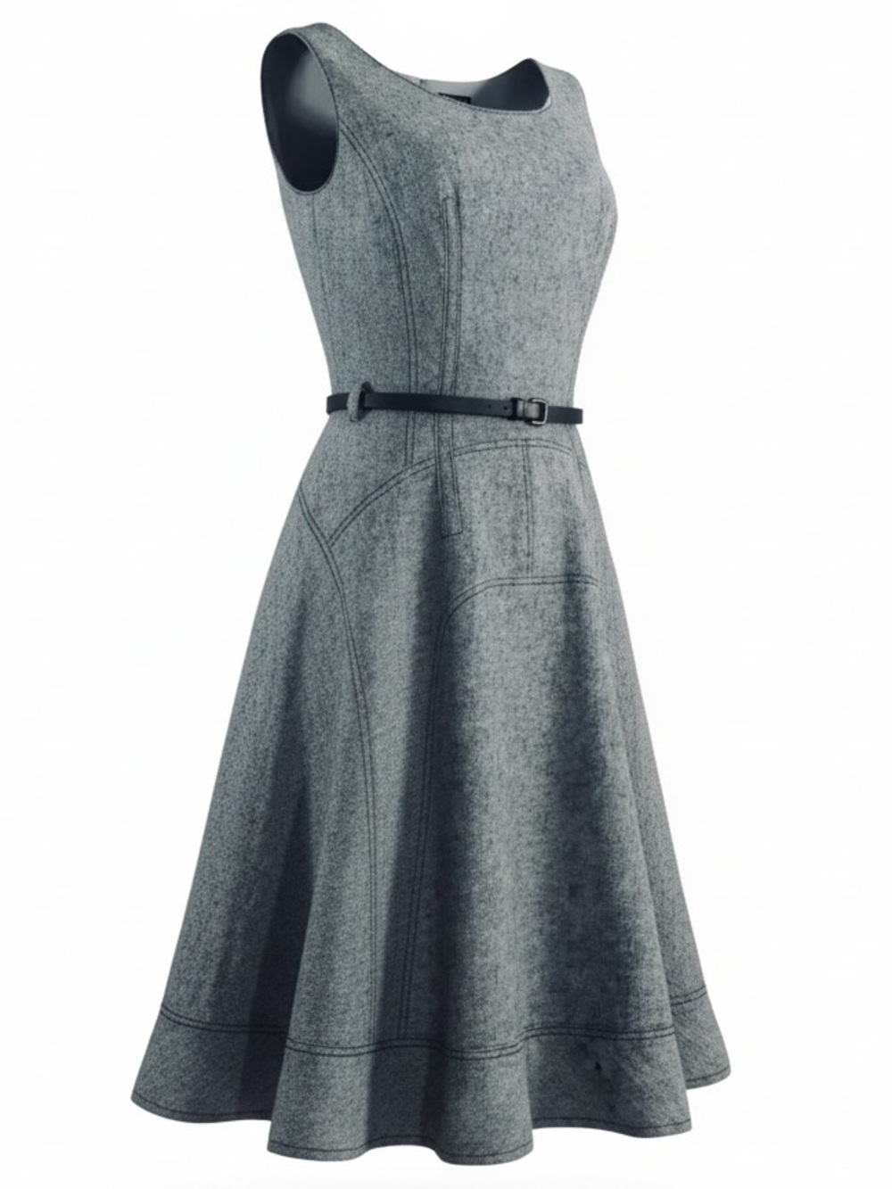 VESADE NY Linen Cotton Fit Flare Dress Jumper Quiet Lux Office Casual VTG SZ 6